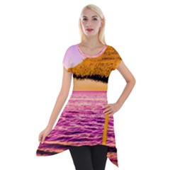 Pop Art Beach Umbrella  Short Sleeve Side Drop Tunic by essentialimage
