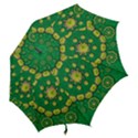 Fauna Bloom Mandalas On Bohemian Green Leaves Hook Handle Umbrellas (Small) View2