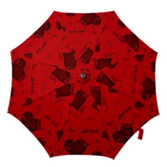 Wonderful Pattern Of Hearts Hook Handle Umbrellas (small) by FantasyWorld7