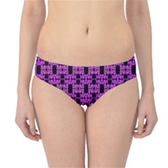 Pink Black Abstract Pattern Hipster Bikini Bottoms by BrightVibesDesign
