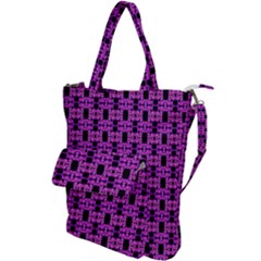 Pink Black Abstract Pattern Shoulder Tote Bag by BrightVibesDesign