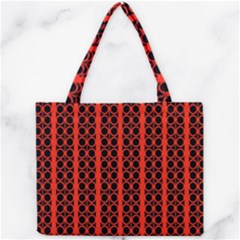 Circles Lines Black Orange Mini Tote Bag by BrightVibesDesign