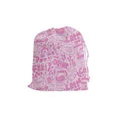 Coffee Pink Drawstring Pouch (medium) by Amoreluxe
