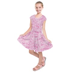 Coffee Pink Kids  Short Sleeve Dress by Amoreluxe