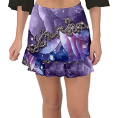 Wonderful Floral Design Fishtail Mini Chiffon Skirt by FantasyWorld7
