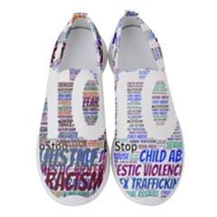 Human Trafficking In Blue Classic Logo Final Women s Slip On Sneakers by gottostop