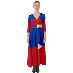 Philippines Flag Filipino Flag Button Up Boho Maxi Dress by FlagGallery
