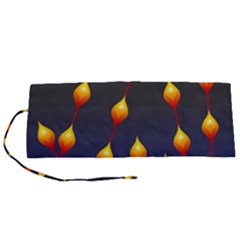 Flower Buds Floral Night Roll Up Canvas Pencil Holder (s) by HermanTelo