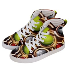 Sport Ball Tennis Golf Football Men s Hi-top Skate Sneakers by HermanTelo