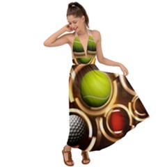 Sport Ball Tennis Golf Football Backless Maxi Beach Dress by HermanTelo