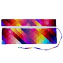Abstract Blue Background Colorful Pattern Roll Up Canvas Pencil Holder (S) View2