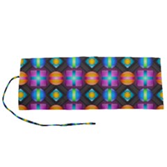 Squares Spheres Backgrounds Texture Roll Up Canvas Pencil Holder (s) by HermanTelo