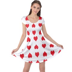 Heart Red Love Valentines Day Cap Sleeve Dress by HermanTelo