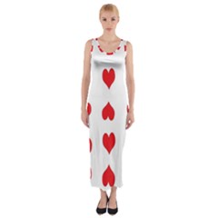 Heart Red Love Valentines Day Fitted Maxi Dress by HermanTelo