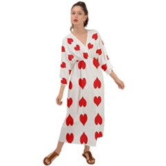 Heart Red Love Valentines Day Grecian Style  Maxi Dress by HermanTelo