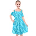 Pattern Texture Blue Kids  Cut Out Shoulders Chiffon Dress View1