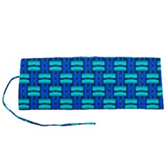 Pattern Graphic Background Image Blue Roll Up Canvas Pencil Holder (s) by HermanTelo