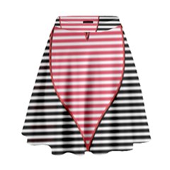 Heart Stripes Symbol Striped High Waist Skirt by HermanTelo