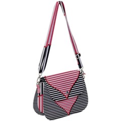 Heart Stripes Symbol Striped Saddle Handbag by HermanTelo