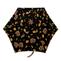 Thanksgiving Turkey Pattern Mini Folding Umbrellas by Valentinaart