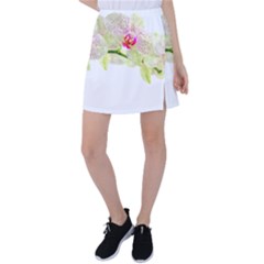 Phalenopsis Orchid White Lilac Watercolor Aquarel Tennis Skirt by picsaspassion