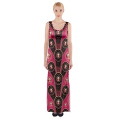 Background Abstract Pattern Thigh Split Maxi Dress by HermanTelo