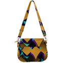 Geometric Gradient Psychedelic Saddle Handbag View3