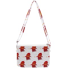 Ghost Halloween Drawing Flower Leaf Double Gusset Crossbody Bag by Vaneshart