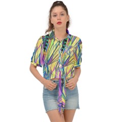 Happpy (4) Tie Front Shirt  by nicholakarma