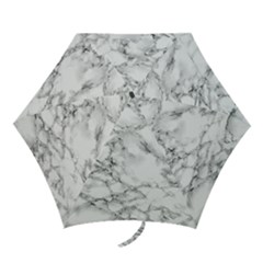 White Marble Texture Floor Background With Black Veins Texture Greek Marble Print Luxuous Real Marble Mini Folding Umbrellas by genx