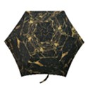 Black Marble texture with gold veins floor background print luxuous real marble Mini Folding Umbrellas View1