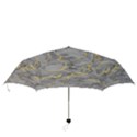 Marble neon retro light gray with gold yellow veins texture floor background retro neon 80s style neon colors print luxuous real marble Folding Umbrellas View3