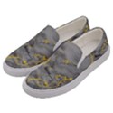 Marble neon retro light gray with gold yellow veins texture floor background retro neon 80s style neon colors print luxuous real marble Men s Canvas Slip Ons View2
