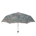 Marble light gray with bright cyan blue veins texture floor background retro neon 80s style neon colors print luxuous real marble Folding Umbrellas View3
