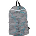Marble light gray with bright cyan blue veins texture floor background retro neon 80s style neon colors print luxuous real marble Foldable Lightweight Backpack View1