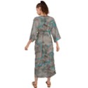 Marble light gray with bright cyan blue veins texture floor background retro neon 80s style neon colors print luxuous real marble Grecian Style  Maxi Dress View2