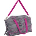 Marble light gray with bright magenta pink veins texture floor background retro neon 80s style neon colors print luxuous real marble Canvas Crossbody Bag View1