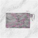 Marble light gray with bright magenta pink veins texture floor background retro neon 80s style neon colors print luxuous real marble Canvas Cosmetic Bag (Small) View2