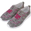 Marble light gray with bright magenta pink veins texture floor background retro neon 80s style neon colors print luxuous real marble Men s Velcro Strap Shoes View2