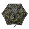 Marble light gray with green lime veins texture floor background retro neon 80s style neon colors print luxuous real marble Mini Folding Umbrellas View1