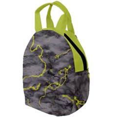 Marble Light Gray With Green Lime Veins Texture Floor Background Retro Neon 80s Style Neon Colors Print Luxuous Real Marble Travel Backpacks by genx
