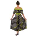 Marble light gray with green lime veins texture floor background retro neon 80s style neon colors print luxuous real marble Shoulder Straps Boho Maxi Dress  View2