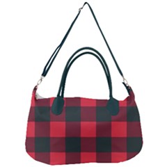 Canadian Lumberjack Red And Black Plaid Canada Removal Strap Handbag by Quebec