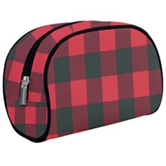 Canadian Lumberjack Red And Black Plaid Canada Makeup Case (medium) by Quebec