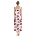 Christmas Watercolor hohoho red handdrawn holiday organic and naive pattern Button Up Chiffon Maxi Dress View2