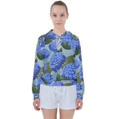 Hydrangea  Women s Tie Up Sweat by Sobalvarro