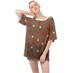 Turkey Leg Pattern - Thanksgiving Oversized Chiffon Top by Valentinaart