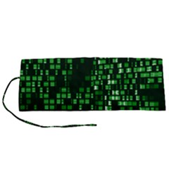 Abstract Plaid Green Roll Up Canvas Pencil Holder (s) by HermanTelo