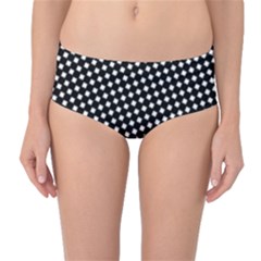 Formes Carreaux Blanc/noir Mid-waist Bikini Bottoms by kcreatif
