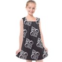 French France Fleur De Lys Metal Pattern black and white antique vintage black rocker Kids  Cross Back Dress View1